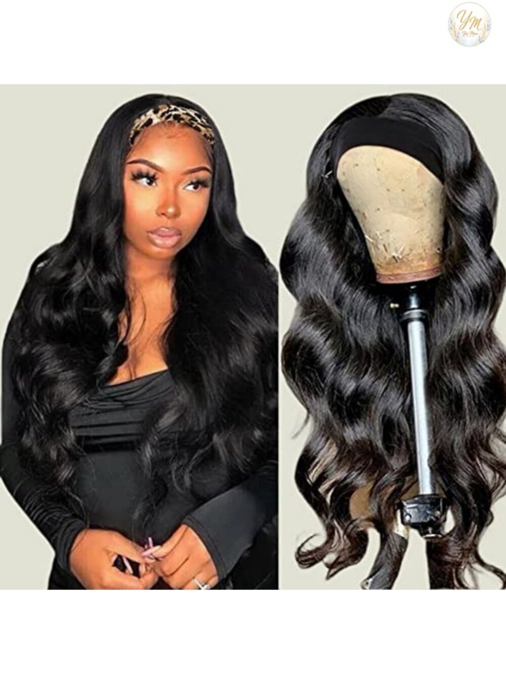 Miss Lee 100% Brazilian Human Hair Body Wave Headband Wig 18 Inch Glueless 150%